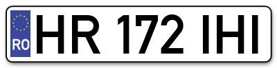 Placuta inmatriculare numar auto  HR-172-IHI, HR 172 IHI, HR172IHI