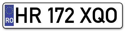 Placuta inmatriculare numar auto  HR-172-XQO, HR 172 XQO, HR172XQO