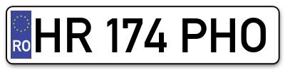 Placuta inmatriculare numar auto  HR-174-PHO, HR 174 PHO, HR174PHO
