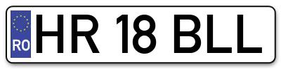 Placuta inmatriculare numar auto  HR-18-BLL, HR 18 BLL, HR18BLL