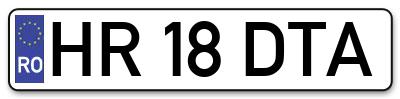 Placuta inmatriculare numar auto  HR-18-DTA, HR 18 DTA, HR18DTA