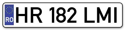 Placuta inmatriculare numar auto  HR-182-LMI, HR 182 LMI, HR182LMI