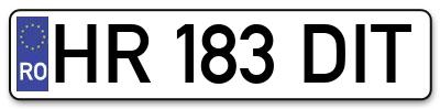Placuta inmatriculare numar auto  HR-183-DIT, HR 183 DIT, HR183DIT