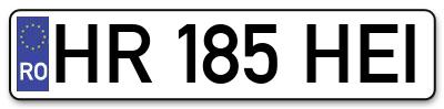 Placuta inmatriculare numar auto  HR-185-HEI, HR 185 HEI, HR185HEI