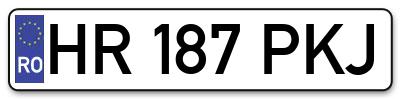 Placuta inmatriculare numar auto  HR-187-PKJ, HR 187 PKJ, HR187PKJ