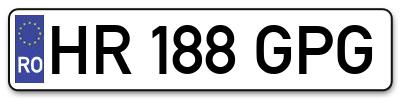 Placuta inmatriculare numar auto  HR-188-GPG, HR 188 GPG, HR188GPG