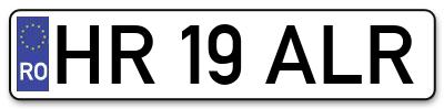 Placuta inmatriculare numar auto  HR-19-ALR, HR 19 ALR, HR19ALR