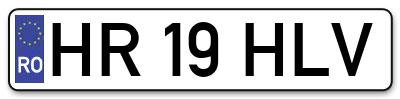 Placuta inmatriculare numar auto  HR-19-HLV, HR 19 HLV, HR19HLV