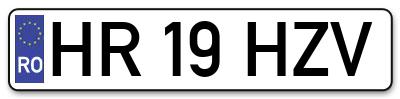 Placuta inmatriculare numar auto  HR-19-HZV, HR 19 HZV, HR19HZV