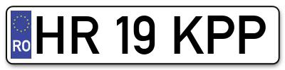 Placuta inmatriculare numar auto  HR-19-KPP, HR 19 KPP, HR19KPP