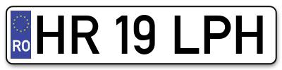 Placuta inmatriculare numar auto  HR-19-LPH, HR 19 LPH, HR19LPH