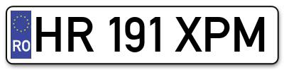 Placuta inmatriculare numar auto  HR-191-XPM, HR 191 XPM, HR191XPM