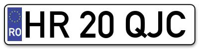 Placuta inmatriculare numar auto  HR-20-QJC, HR 20 QJC, HR20QJC