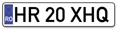 Placuta inmatriculare numar auto  HR-20-XHQ, HR 20 XHQ, HR20XHQ