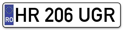 Placuta inmatriculare numar auto  HR-206-UGR, HR 206 UGR, HR206UGR