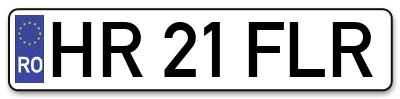 Placuta inmatriculare numar auto  HR-21-FLR, HR 21 FLR, HR21FLR