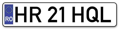 Placuta inmatriculare numar auto  HR-21-HQL, HR 21 HQL, HR21HQL