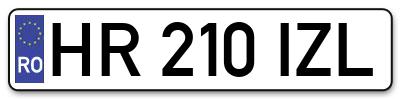 Placuta inmatriculare numar auto  HR-210-IZL, HR 210 IZL, HR210IZL