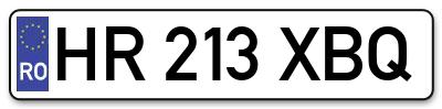 Placuta inmatriculare numar auto  HR-213-XBQ, HR 213 XBQ, HR213XBQ
