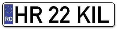 Placuta inmatriculare numar auto  HR-22-KIL, HR 22 KIL, HR22KIL