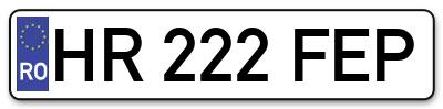 Placuta inmatriculare numar auto  HR-222-FEP, HR 222 FEP, HR222FEP
