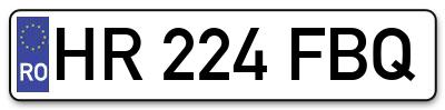 Placuta inmatriculare numar auto  HR-224-FBQ, HR 224 FBQ, HR224FBQ
