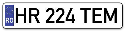Placuta inmatriculare numar auto  HR-224-TEM, HR 224 TEM, HR224TEM
