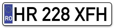 Placuta inmatriculare numar auto  HR-228-XFH, HR 228 XFH, HR228XFH