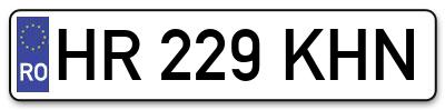 Placuta inmatriculare numar auto  HR-229-KHN, HR 229 KHN, HR229KHN