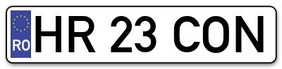 Placuta inmatriculare numar auto  HR-23-CON, HR 23 CON, HR23CON