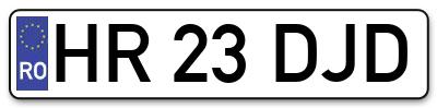 Placuta inmatriculare numar auto  HR-23-DJD, HR 23 DJD, HR23DJD