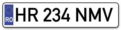 Placuta inmatriculare numar auto  HR-234-NMV, HR 234 NMV, HR234NMV