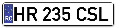 Placuta inmatriculare numar auto  HR-235-CSL, HR 235 CSL, HR235CSL