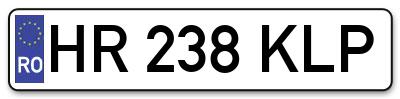Placuta inmatriculare numar auto  HR-238-KLP, HR 238 KLP, HR238KLP