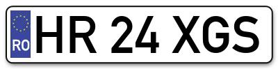 Placuta inmatriculare numar auto  HR-24-XGS, HR 24 XGS, HR24XGS