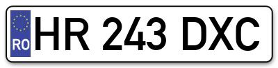 Placuta inmatriculare numar auto  HR-243-DXC, HR 243 DXC, HR243DXC