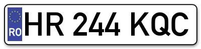 Placuta inmatriculare numar auto  HR-244-KQC, HR 244 KQC, HR244KQC