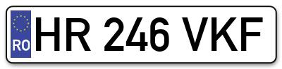 Placuta inmatriculare numar auto  HR-246-VKF, HR 246 VKF, HR246VKF