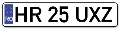 Placuta inmatriculare numar auto  HR-25-UXZ, HR 25 UXZ, HR25UXZ