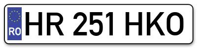 Placuta inmatriculare numar auto  HR-251-HKO, HR 251 HKO, HR251HKO