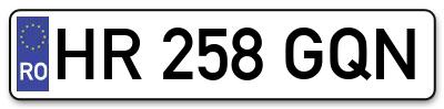 Placuta inmatriculare numar auto  HR-258-GQN, HR 258 GQN, HR258GQN