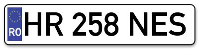 Placuta inmatriculare numar auto  HR-258-NES, HR 258 NES, HR258NES