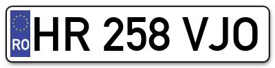Placuta inmatriculare numar auto  HR-258-VJO, HR 258 VJO, HR258VJO
