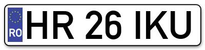 Placuta inmatriculare numar auto  HR-26-IKU, HR 26 IKU, HR26IKU