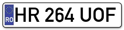Placuta inmatriculare numar auto  HR-264-UOF, HR 264 UOF, HR264UOF
