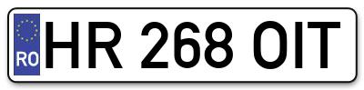 Placuta inmatriculare numar auto  HR-268-OIT, HR 268 OIT, HR268OIT