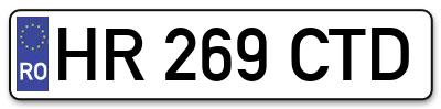Placuta inmatriculare numar auto  HR-269-CTD, HR 269 CTD, HR269CTD