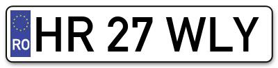 Placuta inmatriculare numar auto  HR-27-WLY, HR 27 WLY, HR27WLY