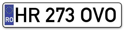 Placuta inmatriculare numar auto  HR-273-OVO, HR 273 OVO, HR273OVO