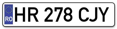 Placuta inmatriculare numar auto  HR-278-CJY, HR 278 CJY, HR278CJY